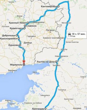 Маршрут движения автобуса Краснодар - Мариуполь через Ростов-на-Дону, Лиман, Доброполье, Красноармейск, Курахово, Волноваха Маршрут Краснодар - Мариуполь через Ростов